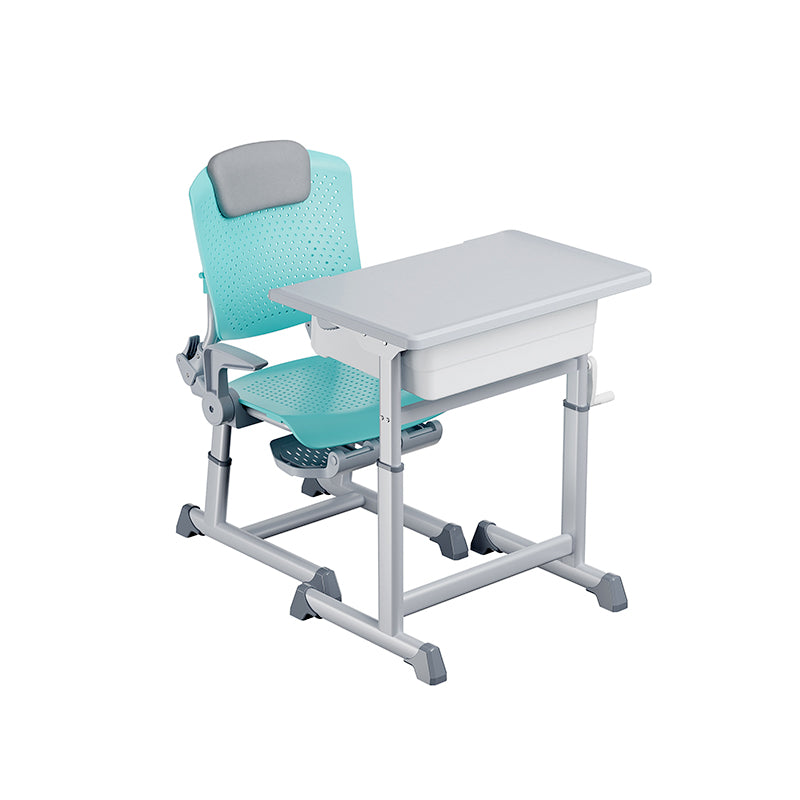Height-Adjustable Classroom Table & Chair Set – Ergonomic Student Desk with Chair Footrest