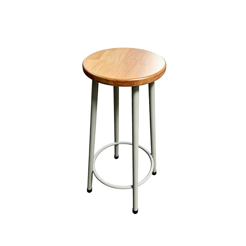 Solid Oak Science Lab Stool With Chemical Resistant Seat & Fully Welded Steel Frame For School Science Laboratories