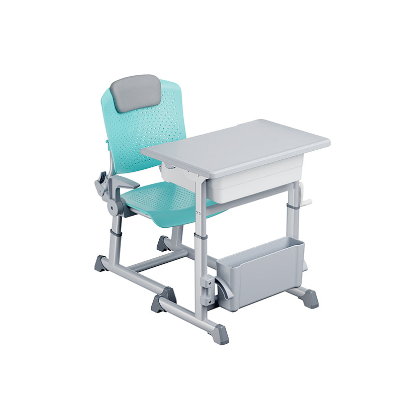 Height-Adjustable Classroom Table & Chair Set – Ergonomic Student Desk with Desk Footrest