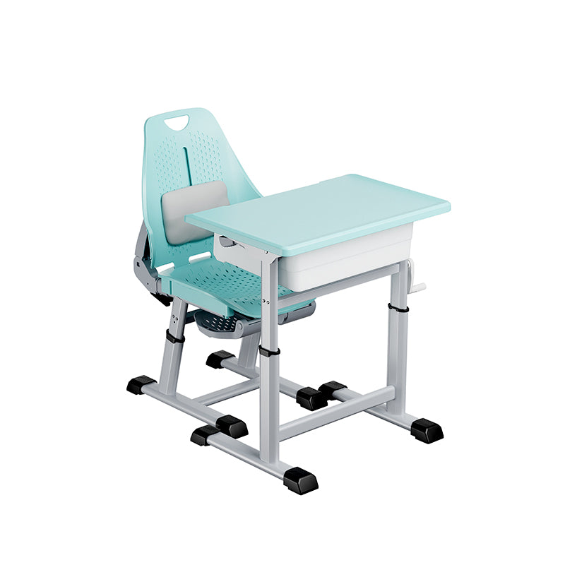 Height-Adjustable Classroom Table & Chair Set – ENF Certified Board, High-Back Chair & Chair Footrest