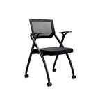 Folding Training Chair – Mesh Back & T-Armrests with Casters