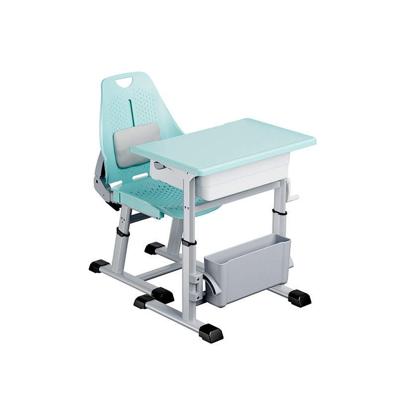 Height-Adjustable Classroom Table & Chair Set – ENF Certified Board, High-Back Chair & Desk Footrest