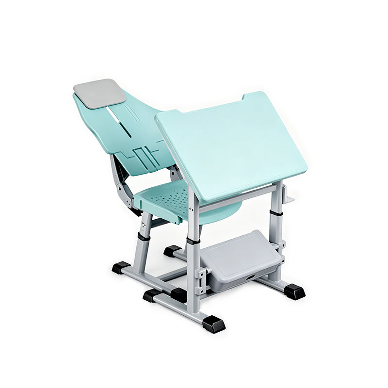 Height-Adjustable Classroom Table & Chair Set – ENF Certified Board, High-Back Chair & Desk Footrest