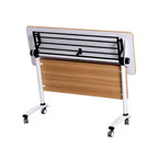 Flip-Top Training Table with Wood MDF Modesty Panel - Silver Frame