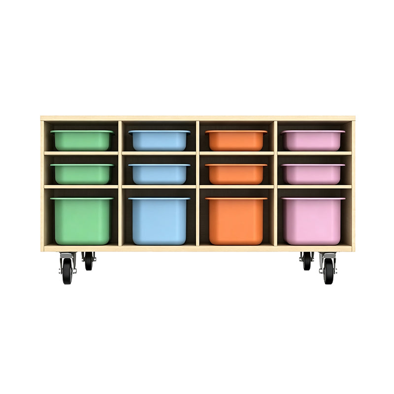 Mobile Classroom Tool Table – Multi-Compartment Storage with Detachable Bins & Heavy-Duty Casters