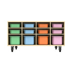 Mobile Classroom Tool Table – Multi-Compartment Storage with Detachable Bins & Heavy-Duty Casters