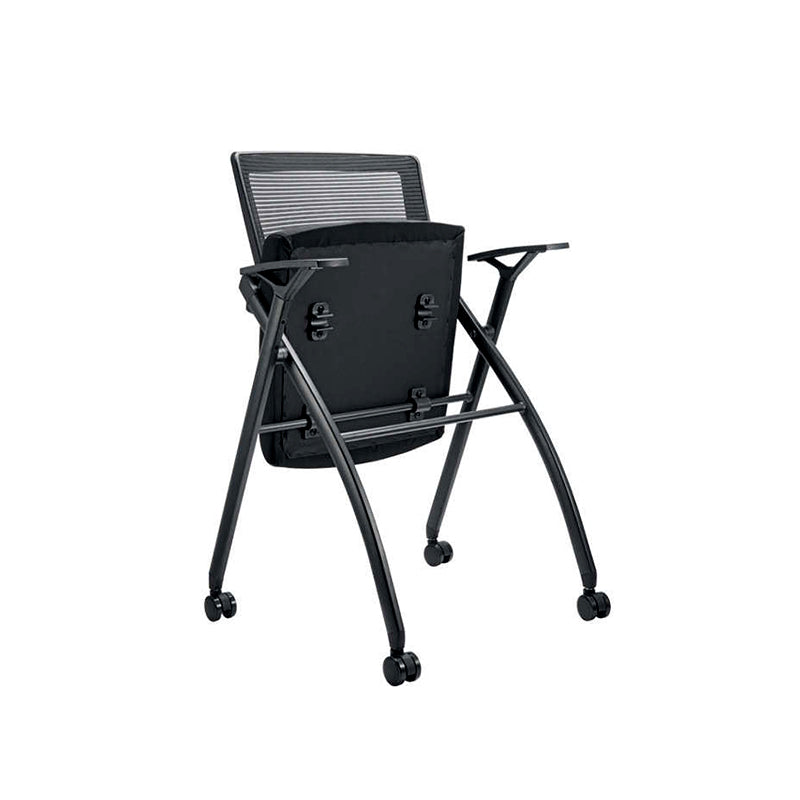 Folding Training Chair – Mesh Back & T-Armrests with Casters