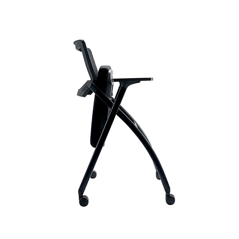 Folding Training Chair – Mesh Back & T-Armrests with Casters
