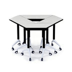 Folding Trapezoid Collaborative Table for Classroom Groupwork