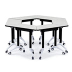 Folding Trapezoid Collaborative Table for Classroom Groupwork