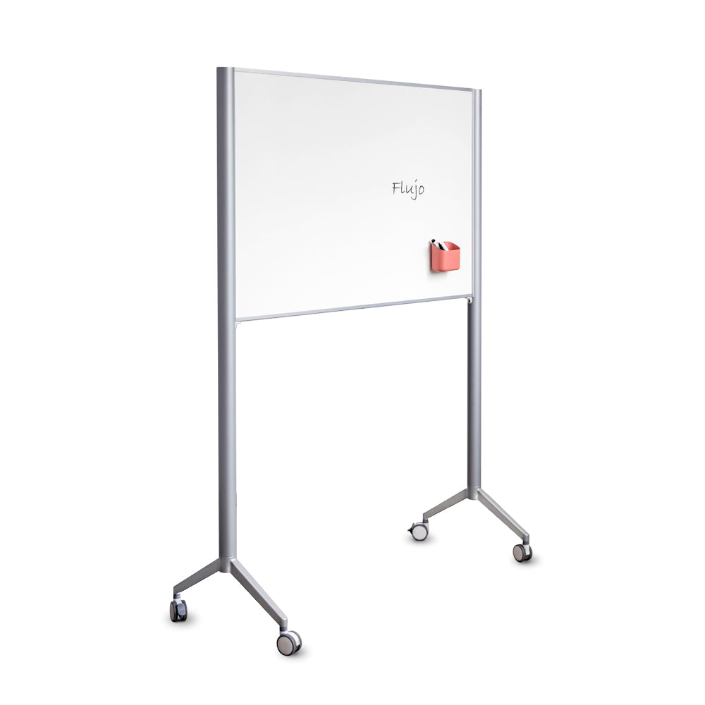 Mobile Magnetic Whiteboard – Freestanding Rolling Whiteboard with Aluminium Frame for Offices & Classrooms