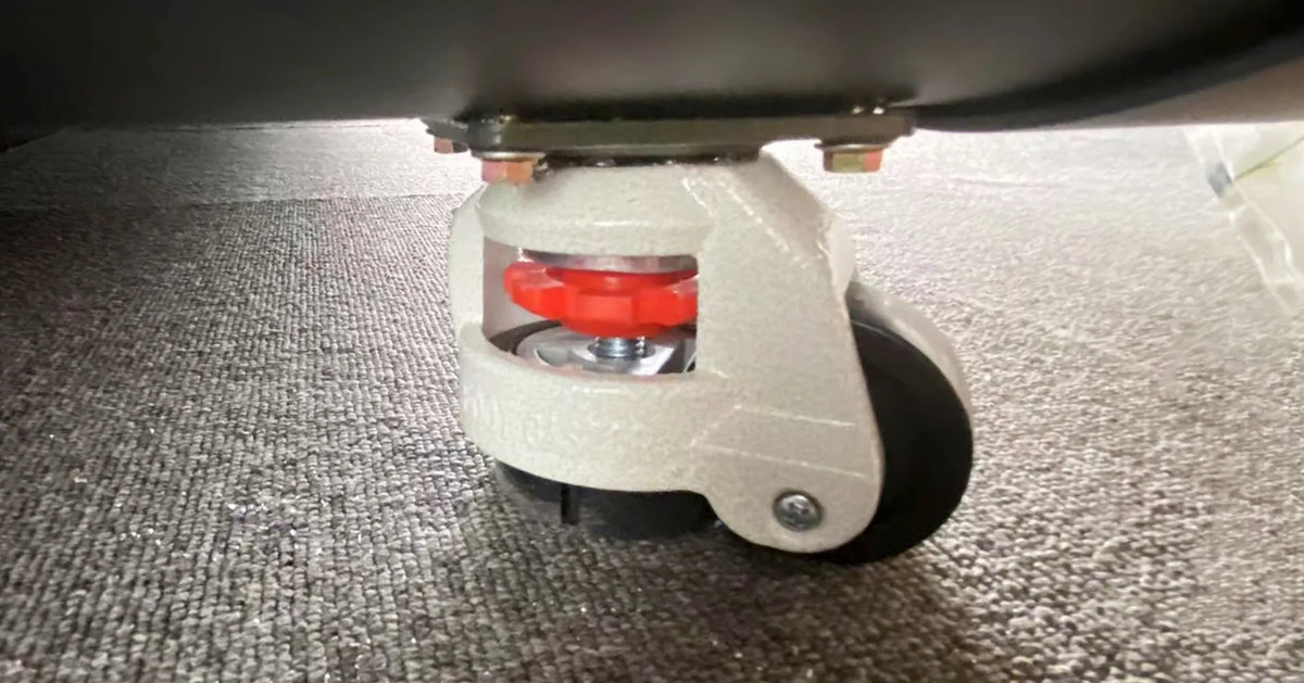 Heavy duty adjustable caster wheel for mobile acoustic pod, lockable moving wheel detail of soundproof booth