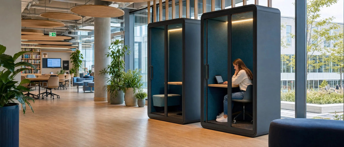 Custom acoustic office pods manufacturer supplier in China, sound‑isolated study booth for school library quiet work