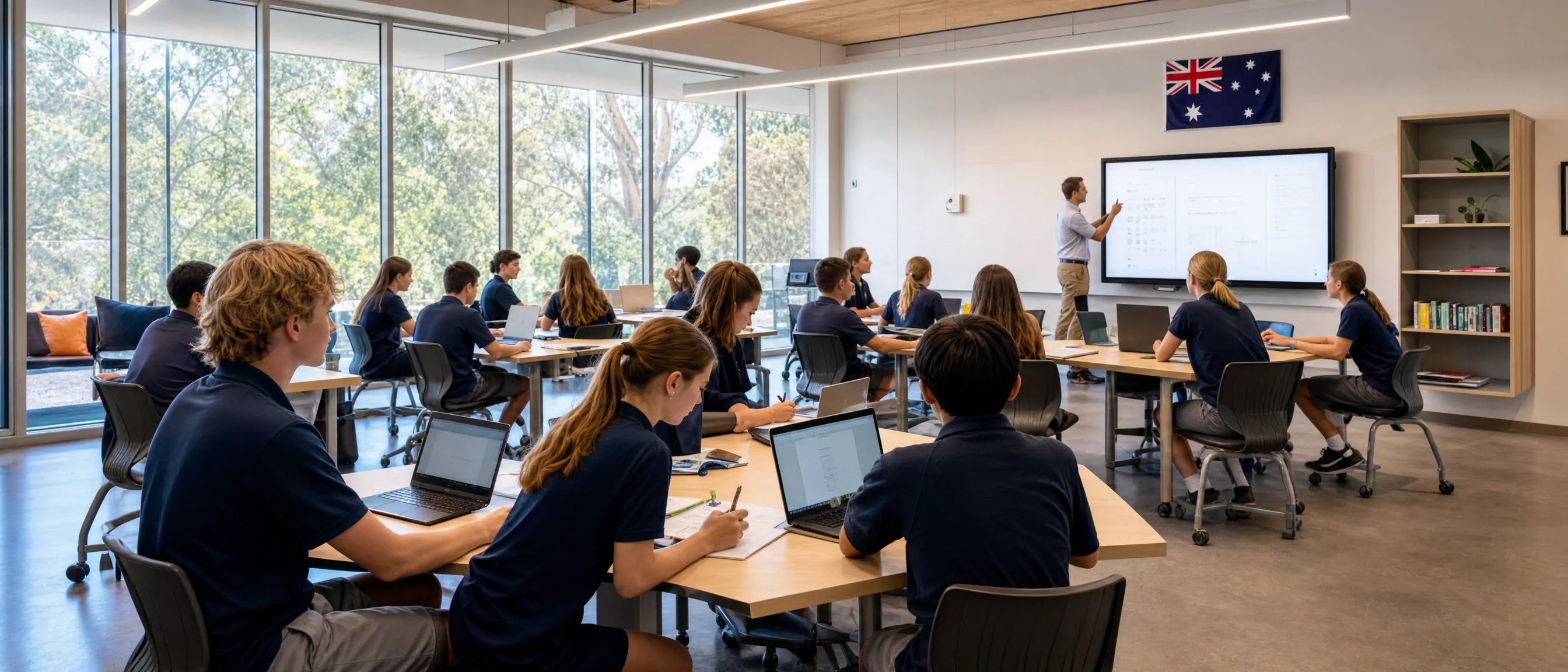 China school furniture supplier for Australia schools with classroom desks, student chairs and modern learning environments