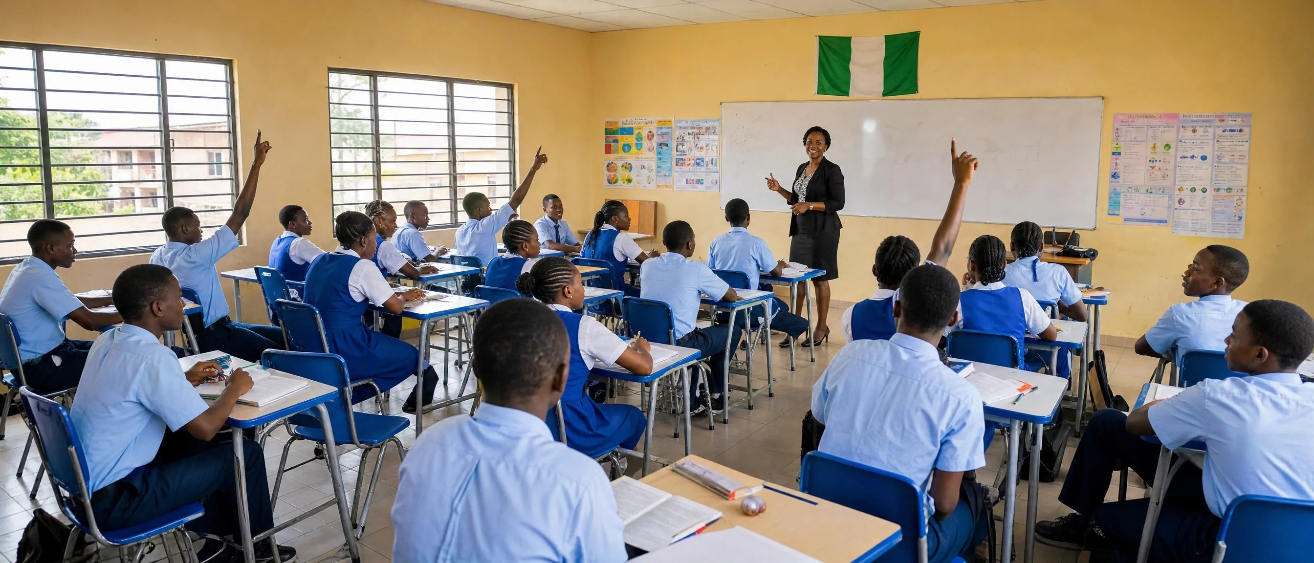 China school furniture supplier for Nigeria schools with classroom desks and student chairs