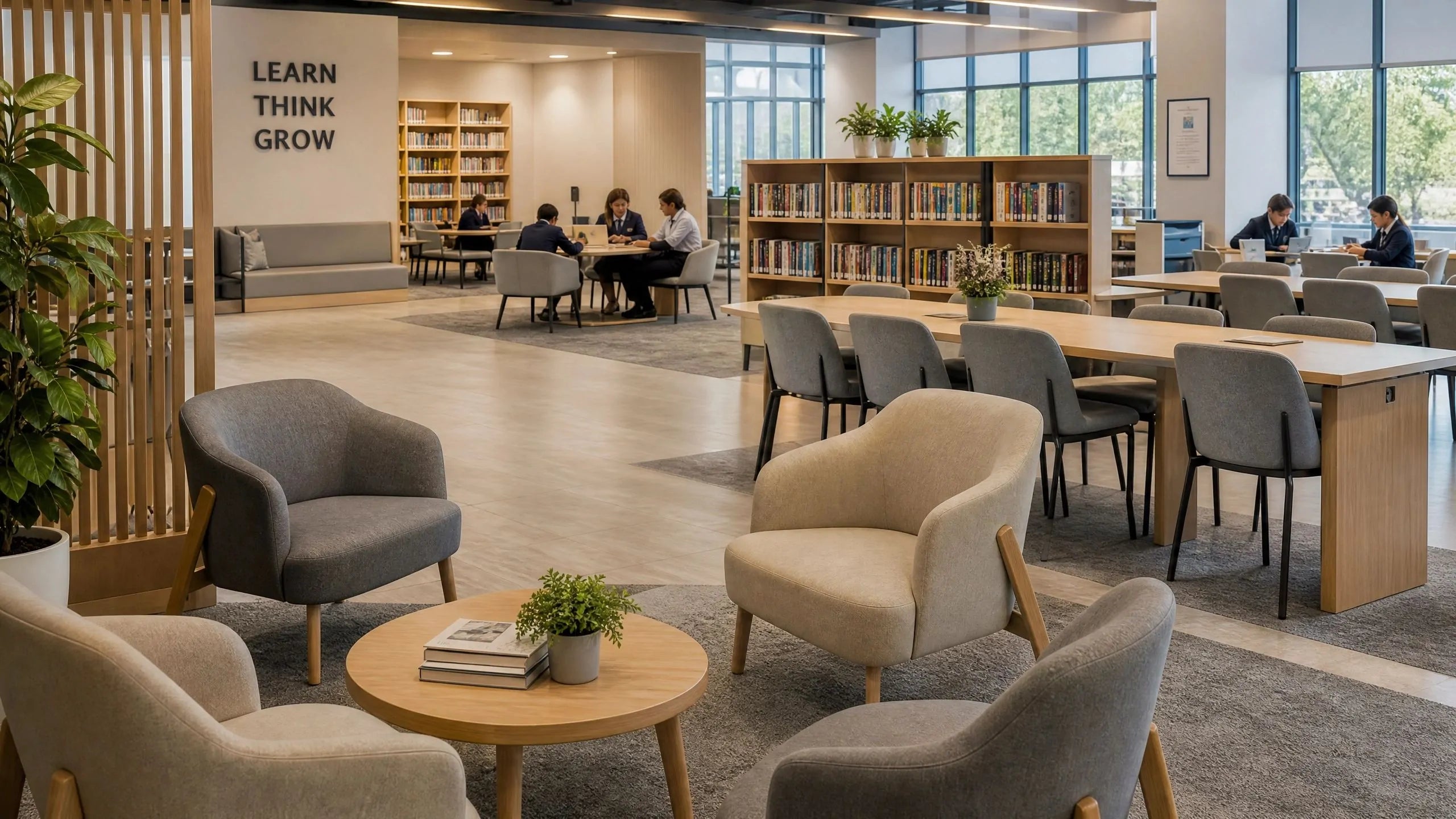 Custom school furniture solution for education projects with tables, chairs and modern learning space furniture