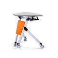 Fan collaborative folding table for modern classrooms with lockable casters and foldable design