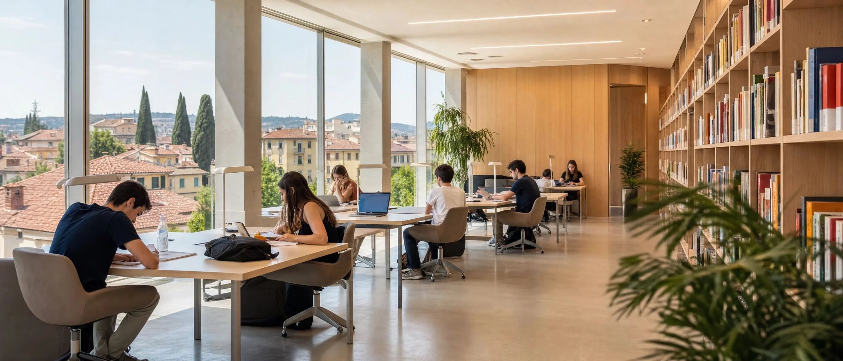 Library and study furniture for Italy education spaces with study tables seating and campus learning furniture
