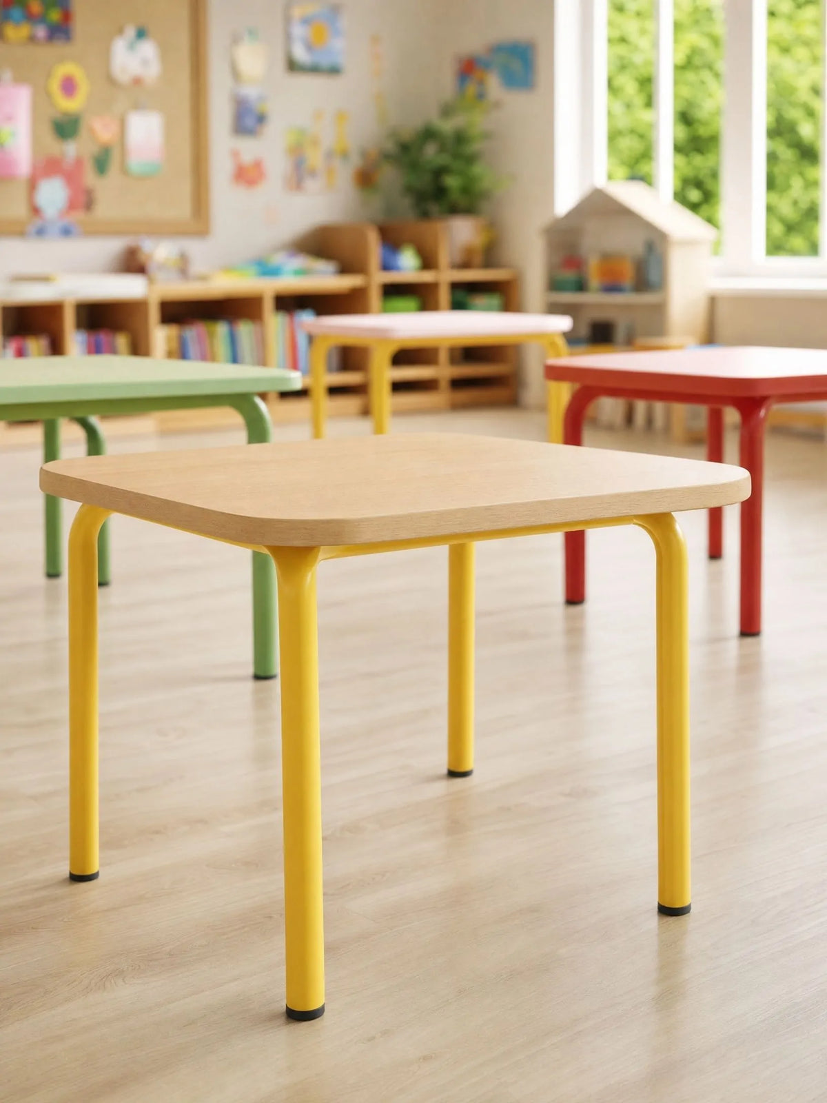 Kindergarten activity tables, colorful height‑adjustable kids tables for preschool classroom