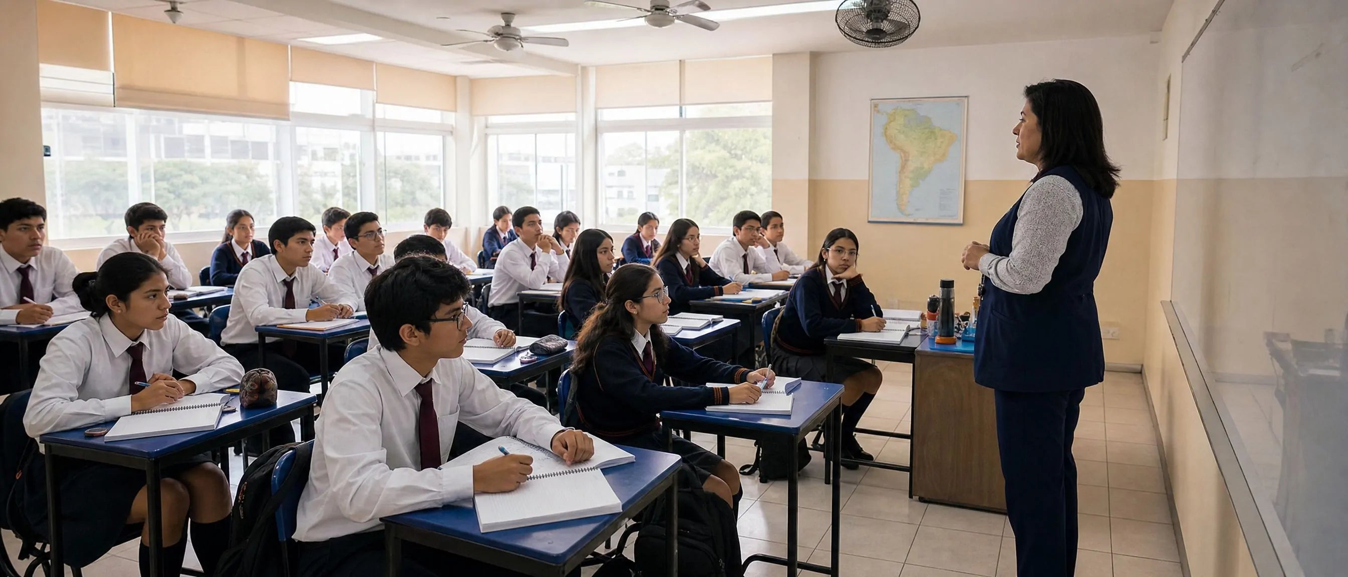 Reliable school furniture for Peru classrooms with durable desks chairs and teacher furniture