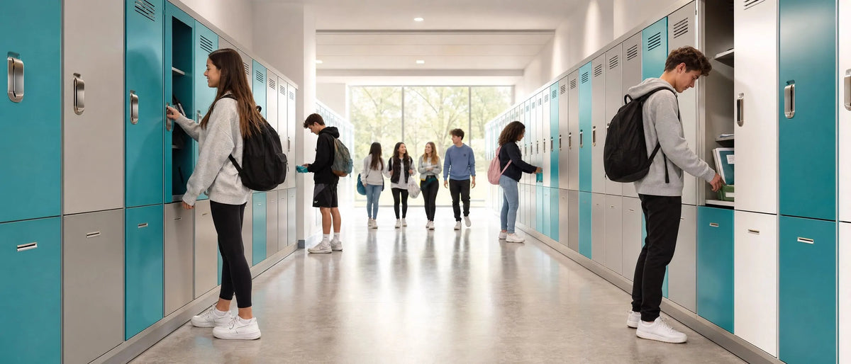 Premium institutional grade steel school student lockers for modern campus hallway secure durable student storage OSF Education