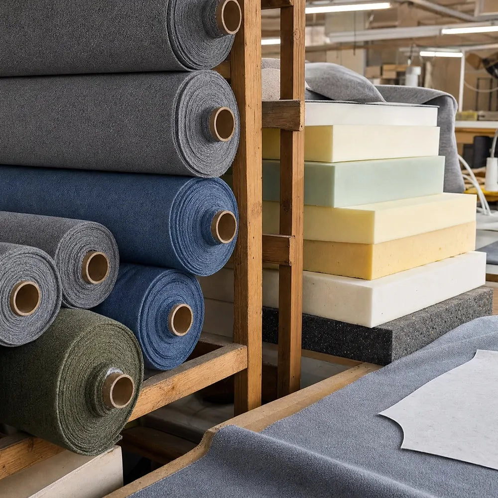 Fabric and leather materials for school furniture production in China with foam, upholstery and seating finish options