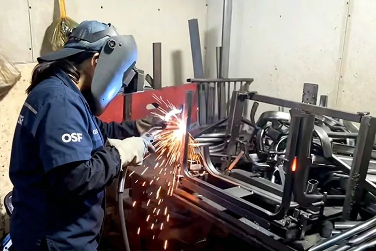 School furniture metal frame welding in China for strong classroom chairs, desks and durable education furniture production