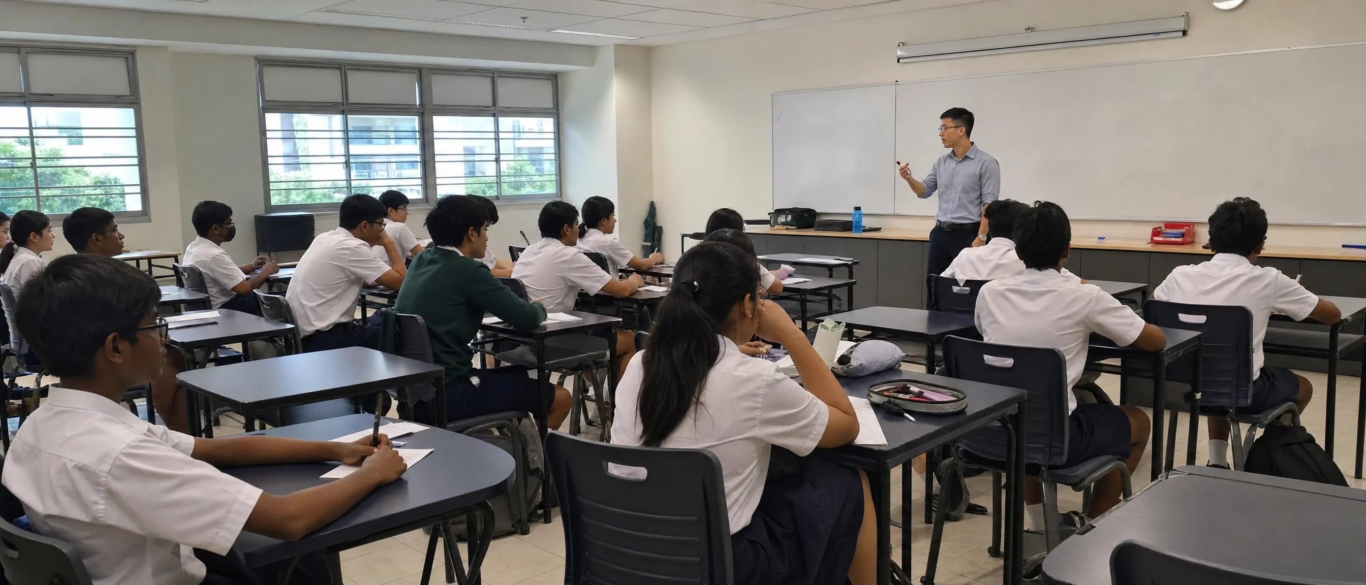 School furniture built for Singapore classrooms with durable student desks and chairs for daily teaching and compact school layouts