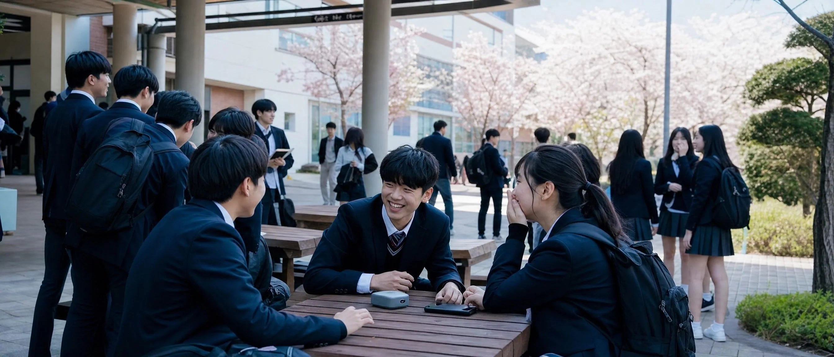 Outdoor study space furniture for South Korea campuses with student seating for shared learning and discussion areas