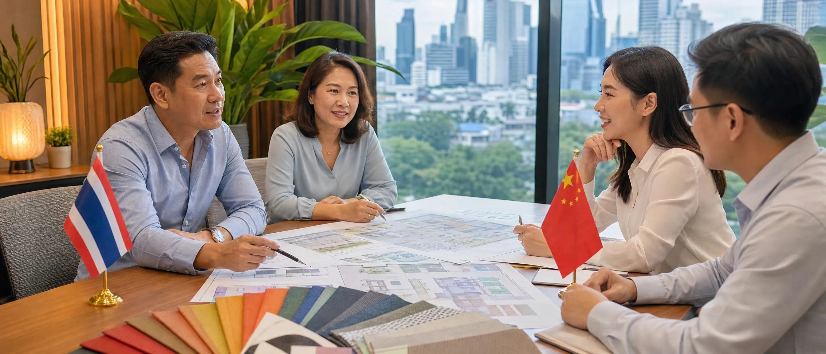 China to Thailand school furniture project support meeting for Thai education buyers and supply coordination