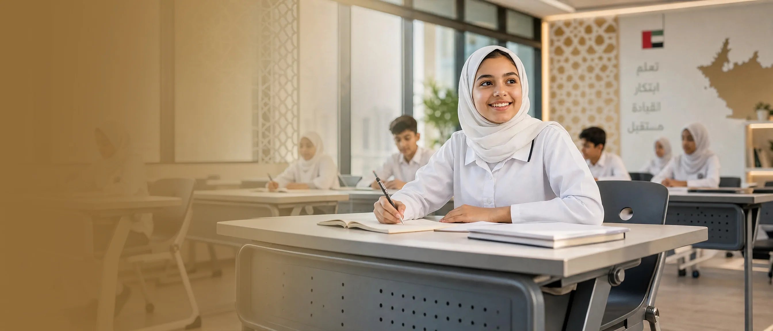 School furniture supplier in the UAE with classroom desks, student chairs and durable learning furniture sourced from China
