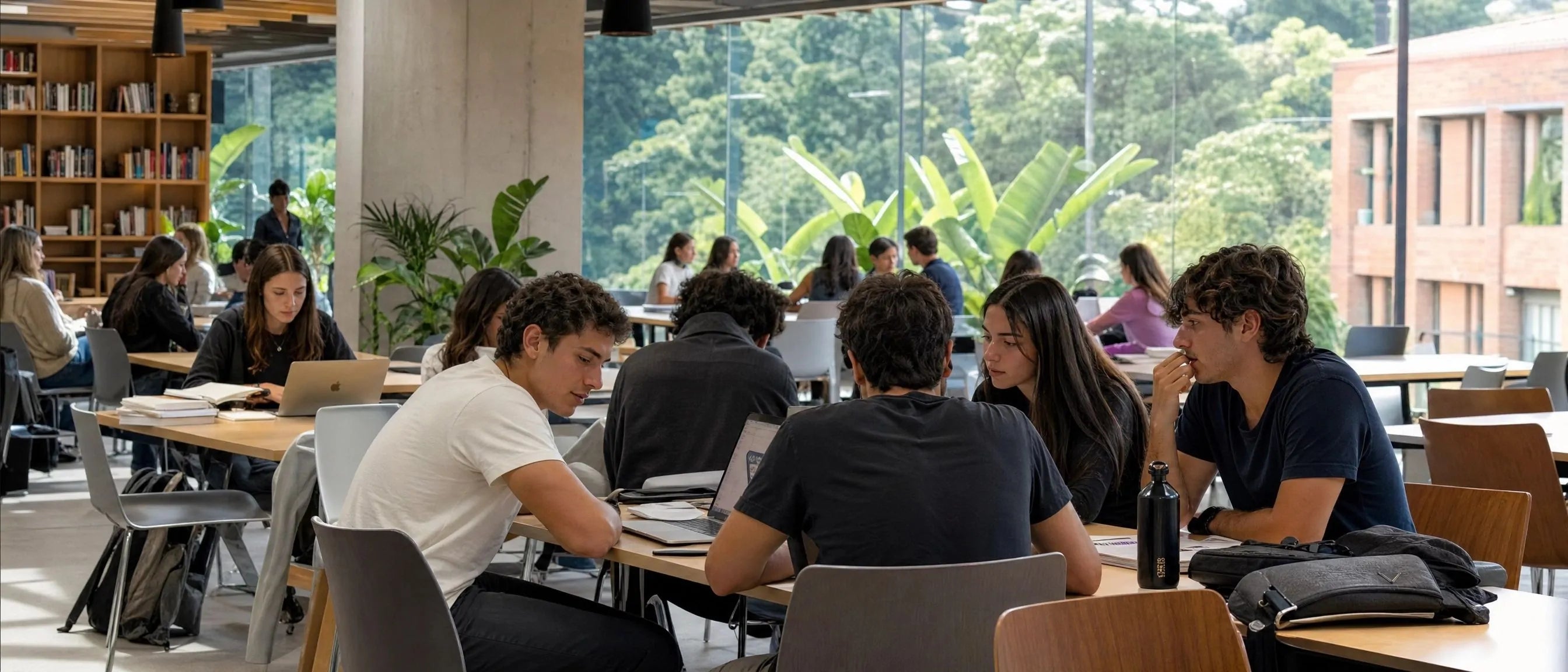 University and library furniture for Colombia campuses with study tables reading chairs and collaborative learning spaces